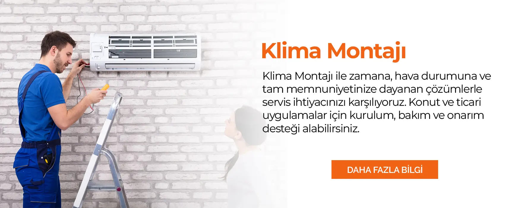 Profesyonel klima montajı hizmeti! Klima kurulum, dış ünite montajı ve borulama işlemleri. Aynı gün servis ve garantili montaj için hemen arayın!