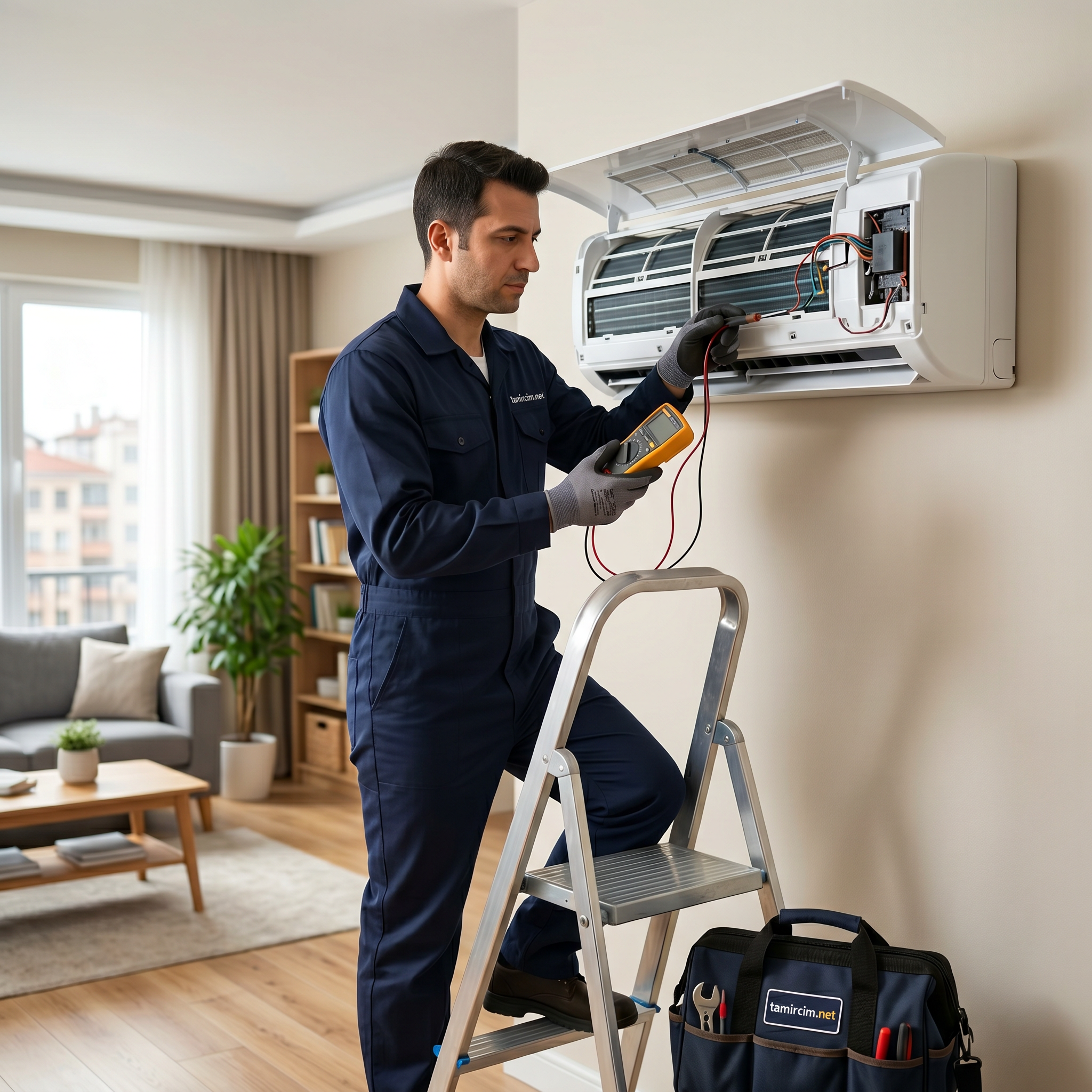 İstanbul klima arıza tespiti ve tamir hizmeti, iç ünite kontrolü yapan uzman klima servisi