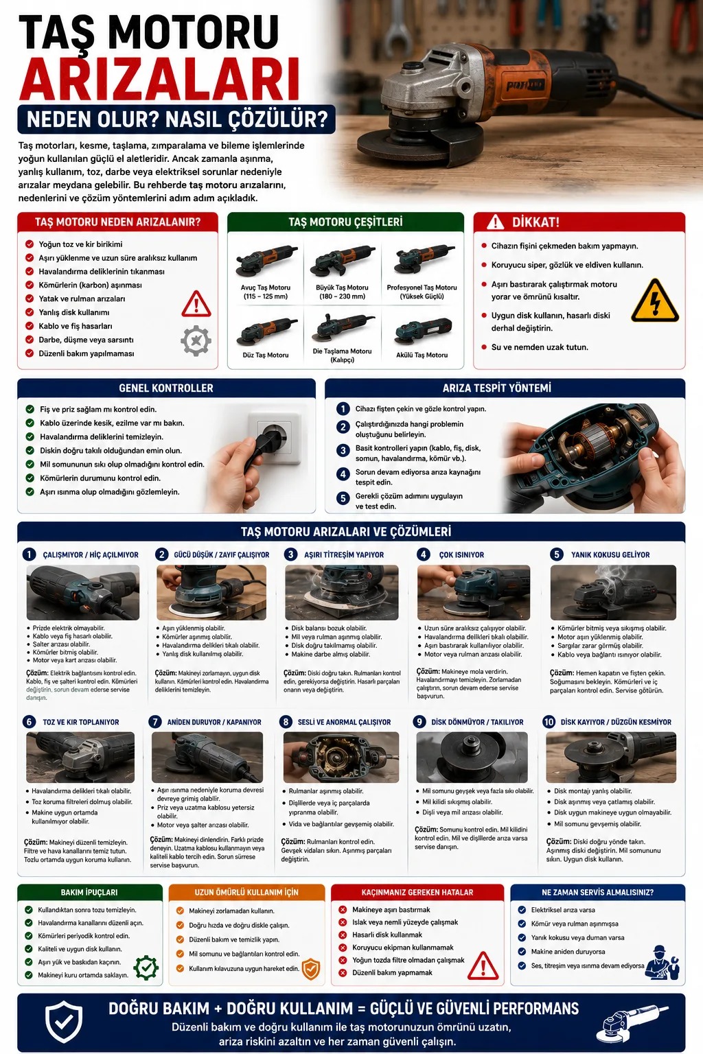 Taş Motoru Arızaları ve Çözüm Yolları